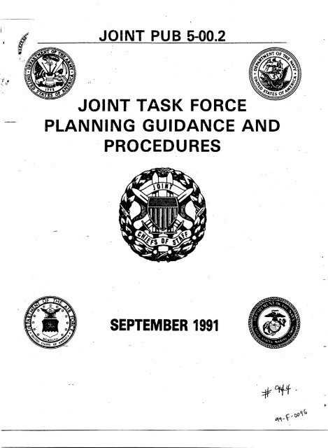 joint task force planning guidance and - United States Department of ...