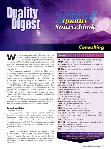 Consulting Directory - Quality Digest