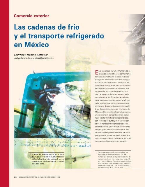 las cadenas de frío y el transporte refrigerado en México - revista de ...