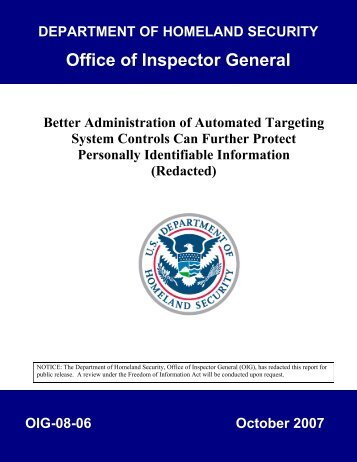Better Administration of Automated Targeting System Controls Can ...