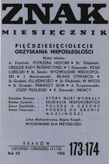 Nr 173-174, listopad-grudzieÅ 1968 - Znak