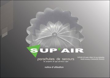 Parachutes de secours - Sup'Air