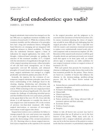 Surgical endodontics: quo vadis? - College of Diplomates