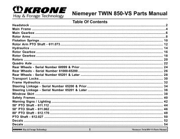 Niemeyer TWIN 850-VS Parts Manual - Triple H Equipment, Inc.