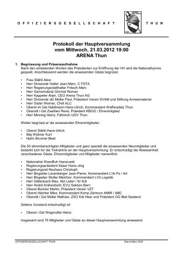 Protokoll HV 2012 - OG Thun