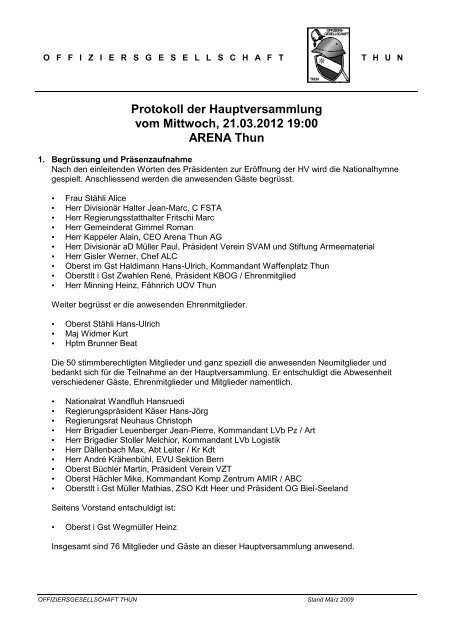 Protokoll HV 2012 - OG Thun