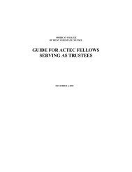 guide for actec fellows serving as trustees - American College of ...