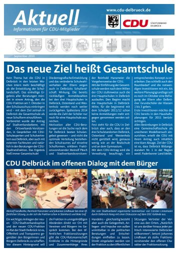 Das neue Ziel heiÃt Gesamtschule - CDU DelbrÃ¼ck