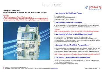 Inbetriebnahme mit Multifiltrate Pumpe - gd medical AG