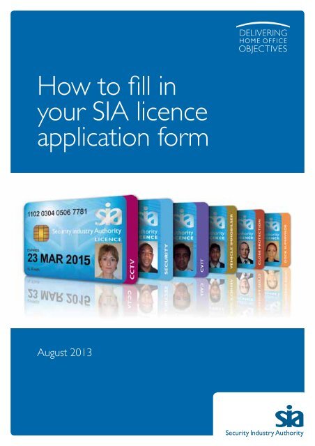 How to fill in your SIA licence application form - Security Industry ...