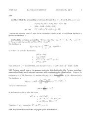STAT 8640 BAYESIAN STATISTICS SOLUTION for HW3 1 2.17 (a ...