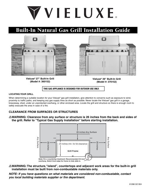 Built-In Natural Gas Grill Installation Guide - Help - Weber