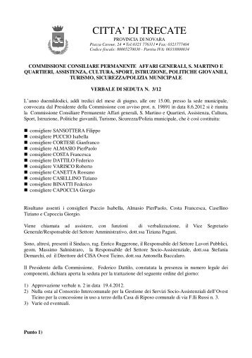 Verbale 3 (pdf 52 kB) - Comune di Trecate