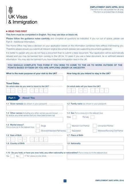 VAF2 - UK Border Agency - the Home Office