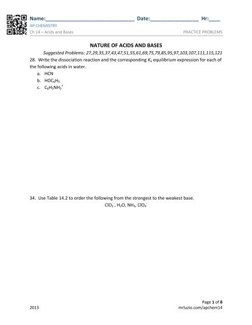 Acids & Bases - AP Chemistry