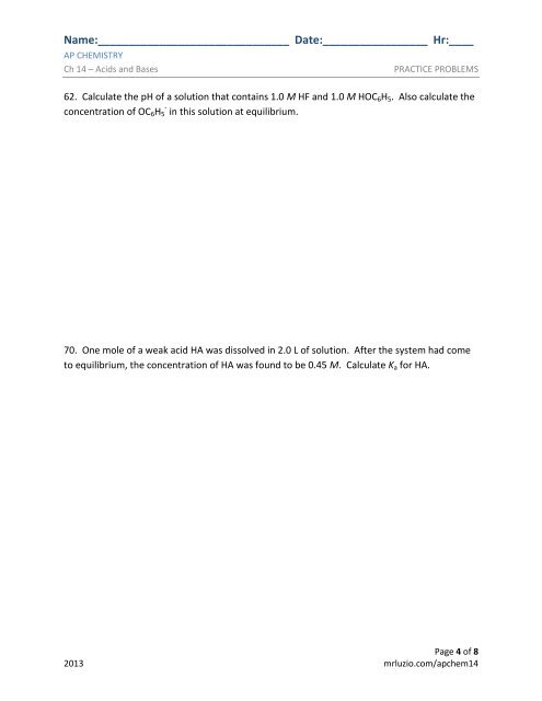 Acids & Bases - AP Chemistry