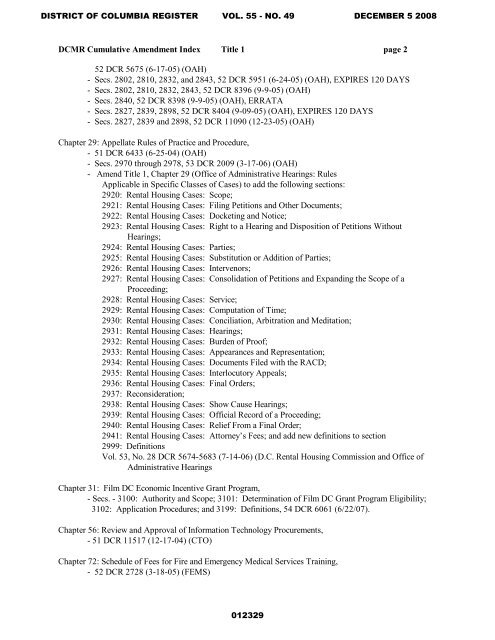 dc office of documents & administrative issuances - News Room, DC