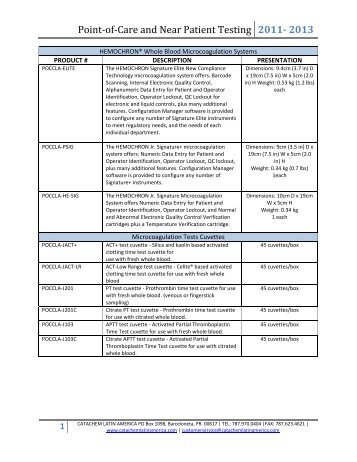 Point-of-Care and Near Patient Testing - Catachem Latin America