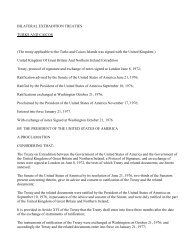 BILATERAL EXTRADITION TREATIES TURKS AND CAICOS (The ...