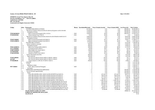 Carteira: OC TESOURO GARANTIDO 1SR 313 Data: 31-03 ... - FEP