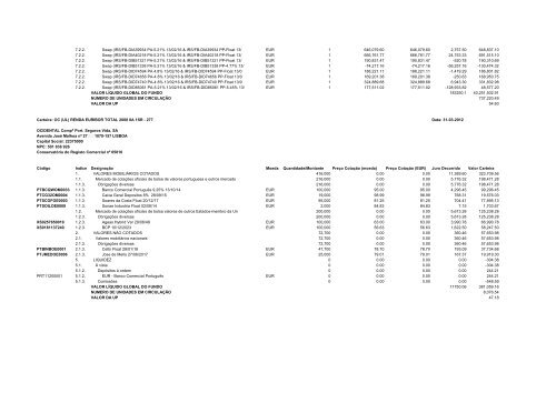 Carteira: OC TESOURO GARANTIDO 1SR 313 Data: 31-03 ... - FEP