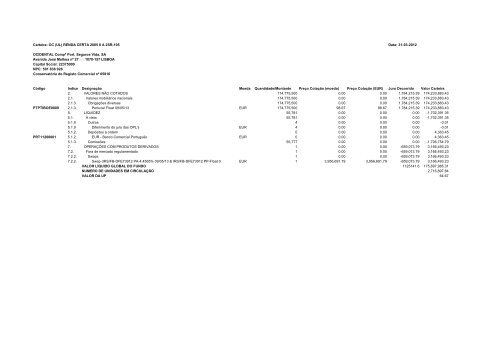 Carteira: OC TESOURO GARANTIDO 1SR 313 Data: 31-03 ... - FEP