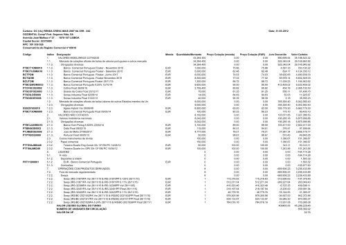 Carteira: OC TESOURO GARANTIDO 1SR 313 Data: 31-03 ... - FEP