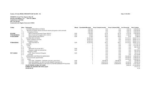 Carteira: OC TESOURO GARANTIDO 1SR 313 Data: 31-03 ... - FEP