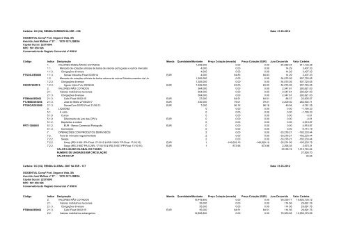 Carteira: OC TESOURO GARANTIDO 1SR 313 Data: 31-03 ... - FEP