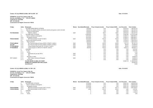 Carteira: OC TESOURO GARANTIDO 1SR 313 Data: 31-03 ... - FEP