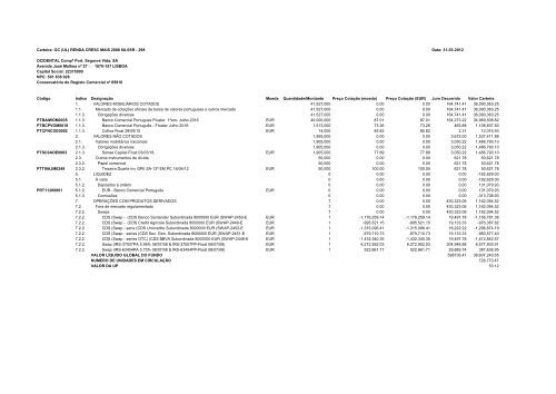 Carteira: OC TESOURO GARANTIDO 1SR 313 Data: 31-03 ... - FEP