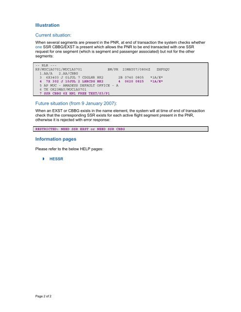 2008-01-03 EXST&CBBG requests included in name ... - Amadeus