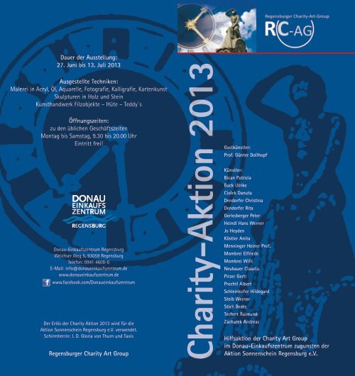 DEZ Charity Einladung 2013 - Regensburger Charity Art Group eV