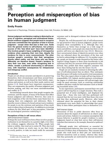 Perception and misperception of bias in human judgment
