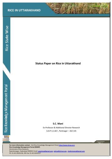 Status Paper on Rice in Uttarakhand.pdf - Rice Knowledge ...