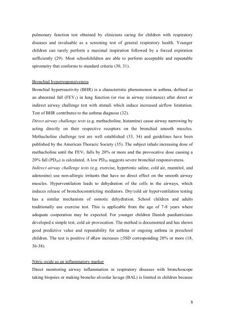 Lung function measurements in children - copsac