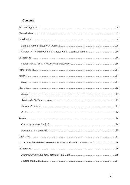 Lung function measurements in children - copsac