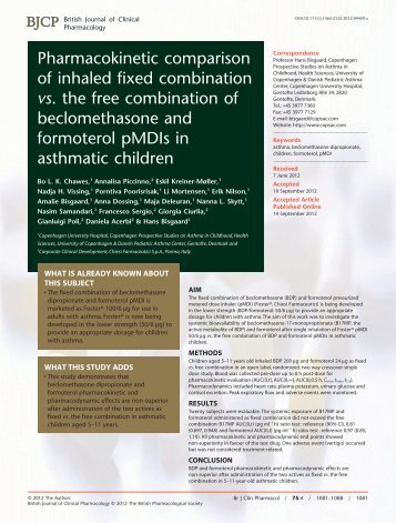 Pharmacokinetic comparison of inhaled fixed combination ... - copsac