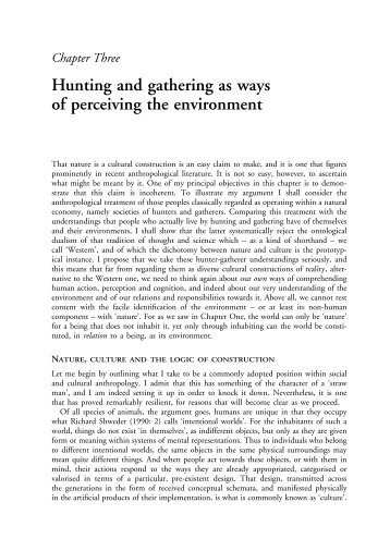 Hunting and gathering as ways of perceiving the ... - Pedro P. Ferreira