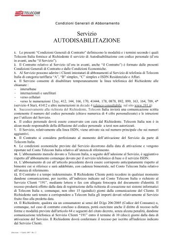 Condizioni Generali di Abbonamento - Telecom Italia
