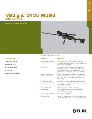 MilSight S135 MUNS - LTR 10222010.indd - FLIR.com - FLIR Systems