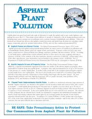 ASPHALT PLANT POLLUTION - Center for Health, Environment ...