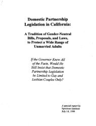 Domestic Partnership Legislation in California: - Unmarried America