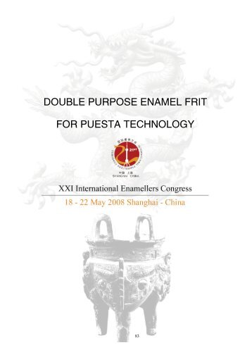 double purpose enamel frit for puesta technology - IEI, International ...