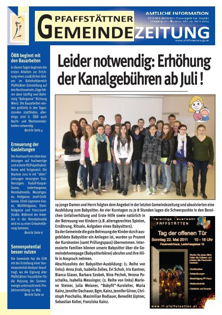 Gemeindezeitung April 2011 - PfaffstÃ¤tten