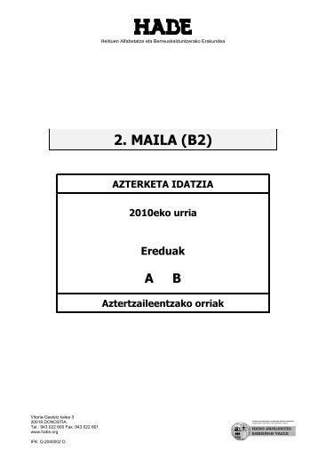 2. MAILA (B2) - HABE