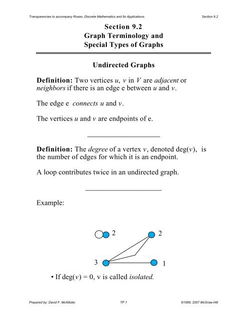 Section 9 2 Graph Terminology And Special Types Of Graphs - Define Pendant Vertex