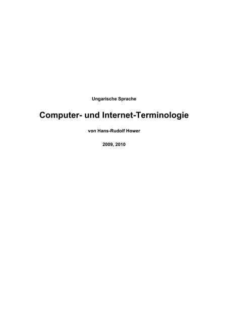 Ungarische Computer- und Internet-Terminologie - Verbalissimo