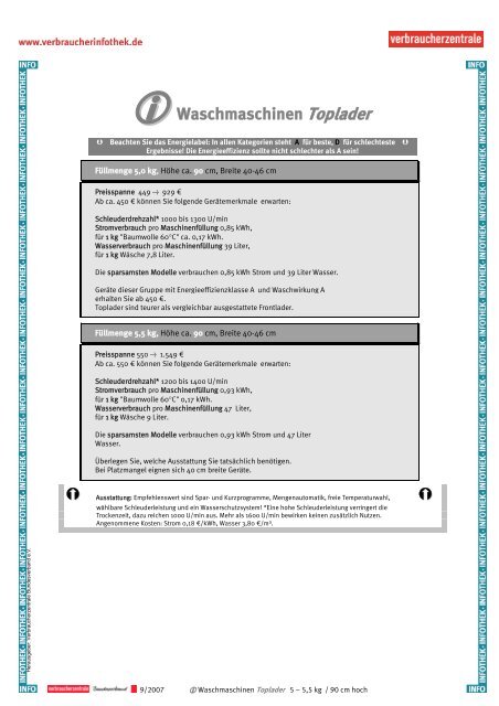 â‘ Waschmaschinen Toplader Ð¾ - Verbraucherinfothek