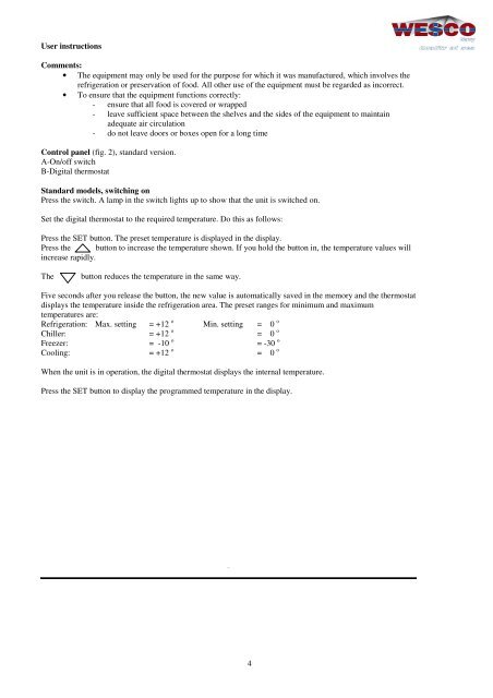 Manual / Handbuch Spare parts list / Ersatzteilliste - WESCO-Navy